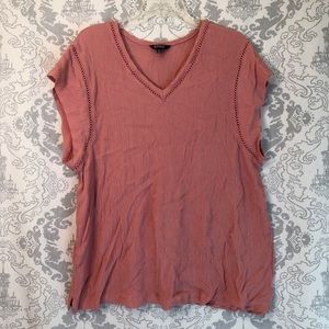 Buffalo David Bitton Mauve Pink V-Neck Shirt Top
